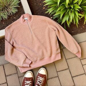 NEW~ Topshop Peach Teddy Sherpa Sweater/Sweatshirt  NWOT  ~  size 8